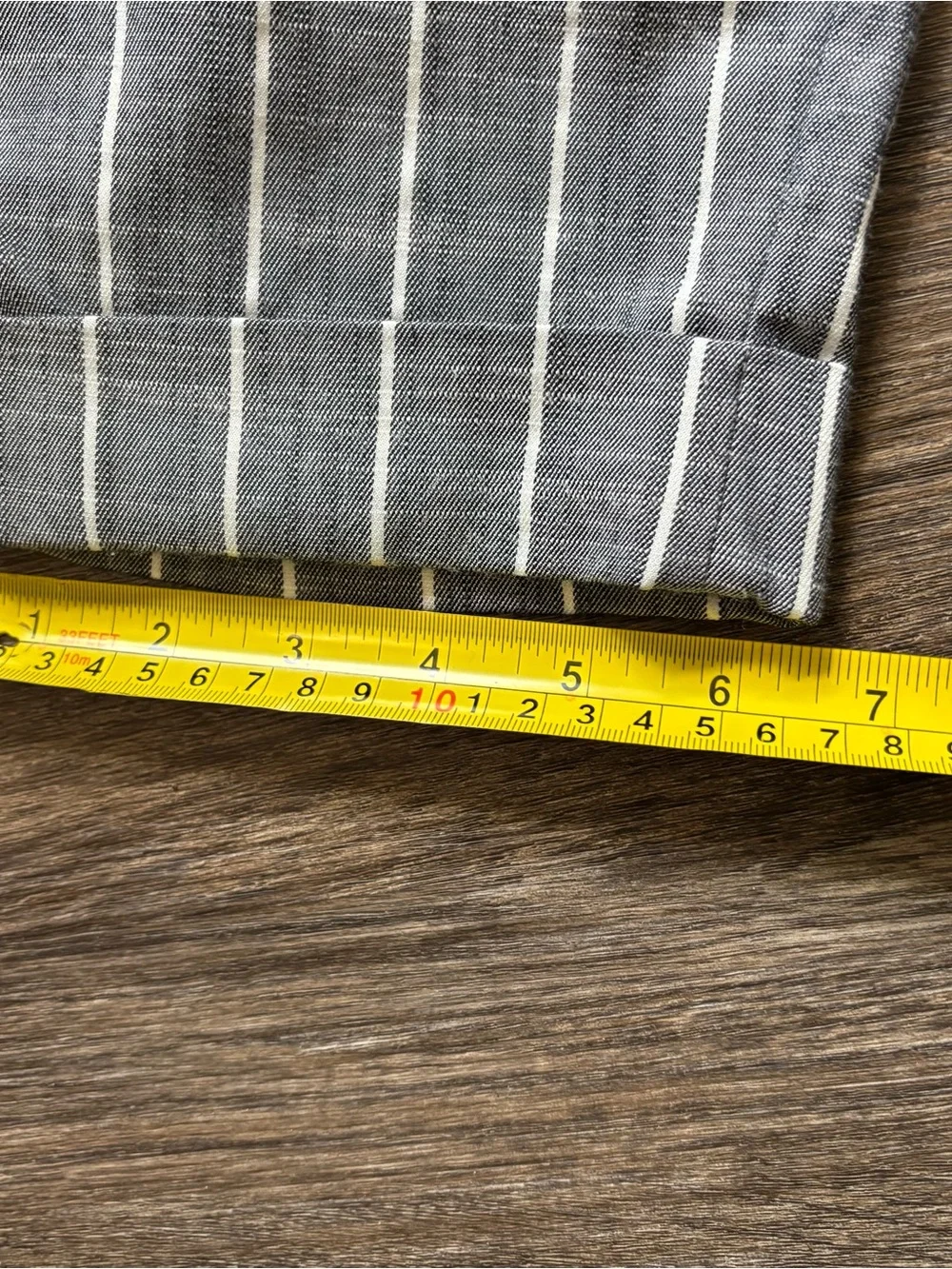 Forever 21 Gray Pinstripe Paperbag Waist Chinos